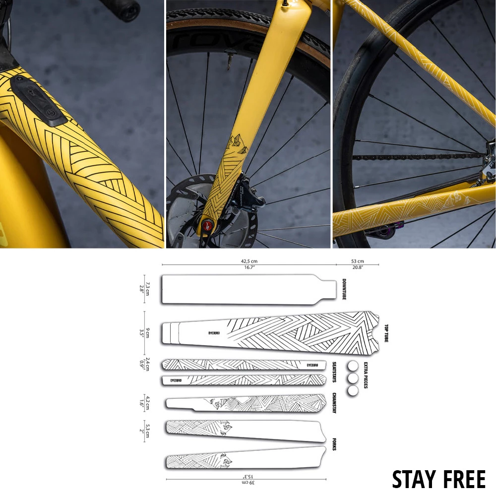 Dyedbro Kit De Protection De Cadre Stay Free Gravel