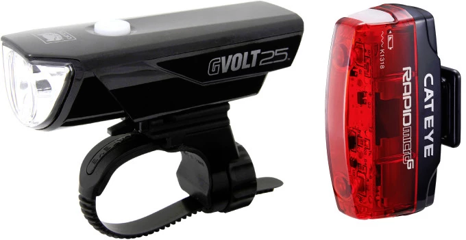 Cateye GVolt 25 HL-EL360GRC + Kit D'éclairage Rapid Micro G Hl-EL620G