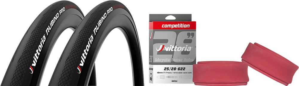 Vittoria Rubino Pro IV 28-622 G2.0 Set De 2 Pneus + Competition Latex 25/28