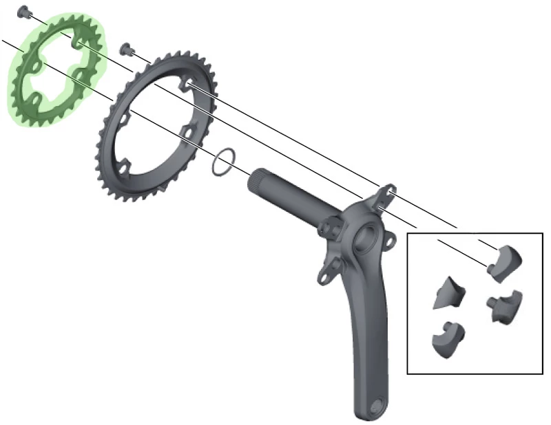 Shimano XTR Plateau 2 Vitesses Pour FC-M9000/9020 26 Dents (AT) – Image 2