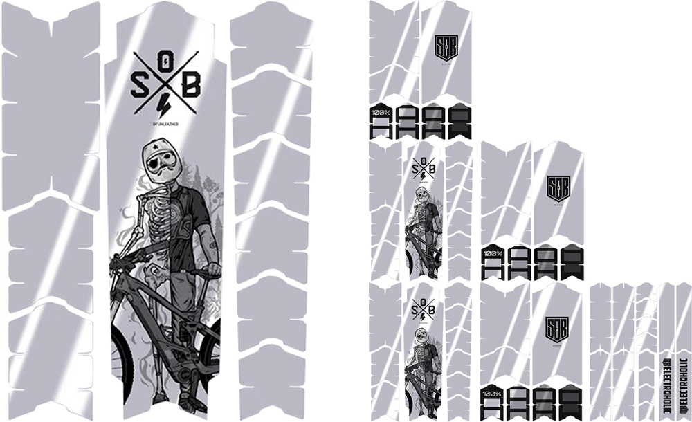 Unleazhed Unscratch Frame Film De Protection Pour Cadre - E-Bike Sons Of Battery Black Glossy